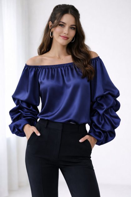 Γυναικεία Σατέν Μπλούζα Off-Shoulder