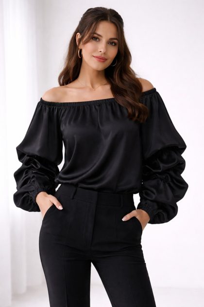 Γυναικεία Σατέν Μπλούζα Off-Shoulder